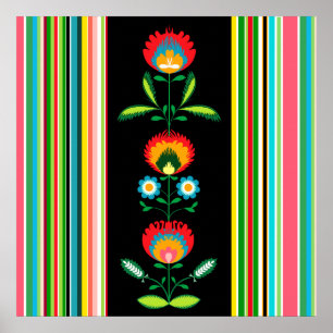 Polsk Blommigt Embroidery, Poster