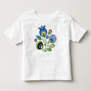 Polsk Blommigt Mörk blått Papercut Design T Shirt