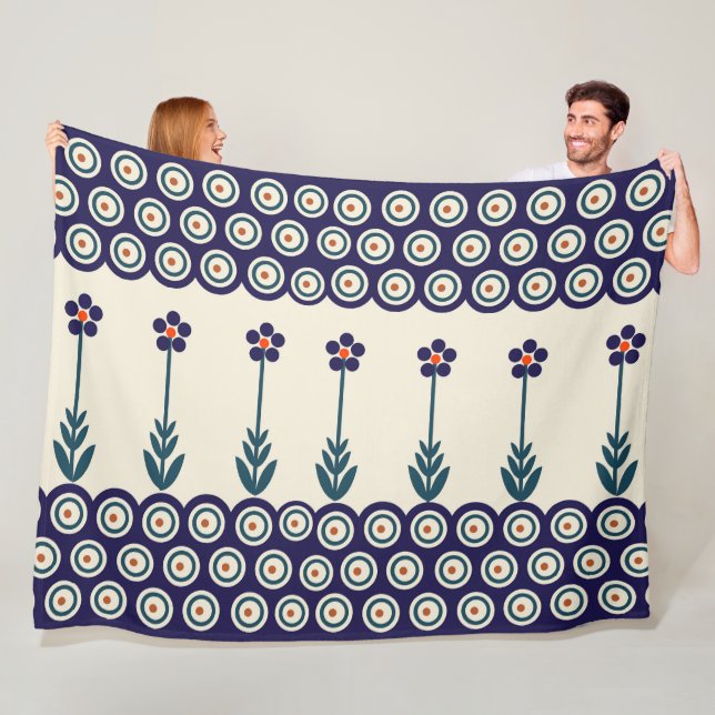 Polsk design av traditionell keramik fleecefilt (På plats)
