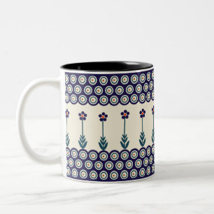 Polsk design av traditionell keramik Två-Tonad mugg