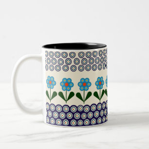 Polsk design av traditionell keramik Två-Tonad mugg