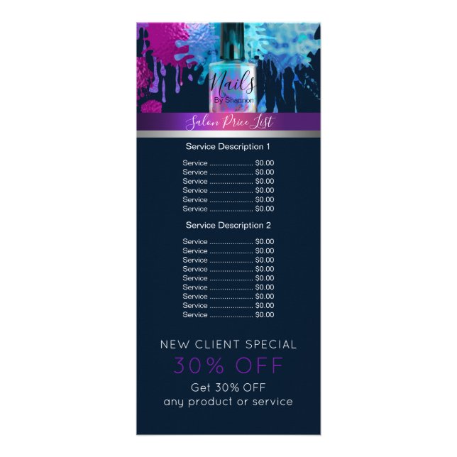 Polsk design för nagelteknikernagel reklamkort (Framsidan)