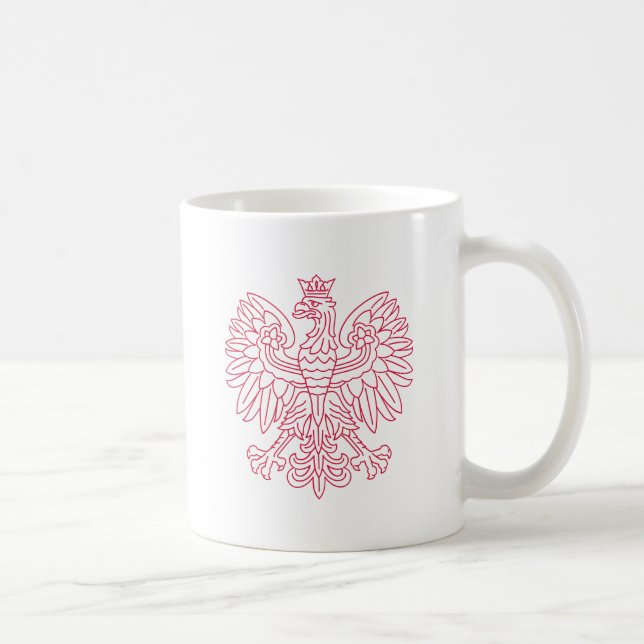 Polsk Emblem - Polen skydda - Polska ört Polski Kaffemugg (Höger)