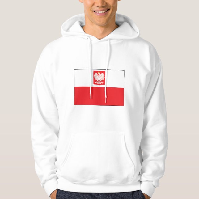 Polsk Falcon Flagga Hoodie (Framsida)