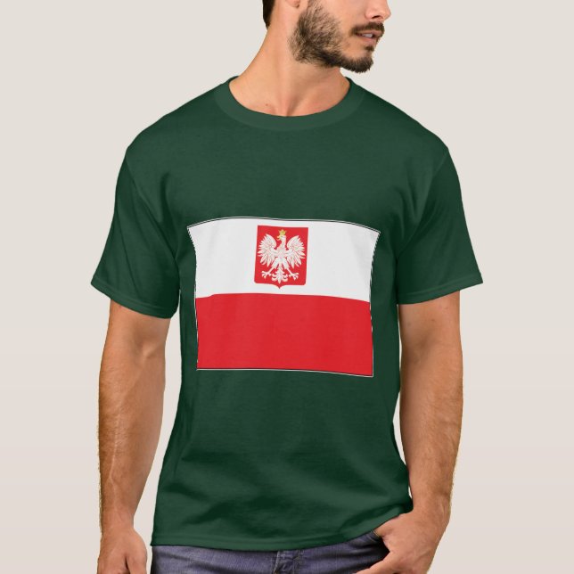 Polsk Falcon Flagga Tee (Framsida)