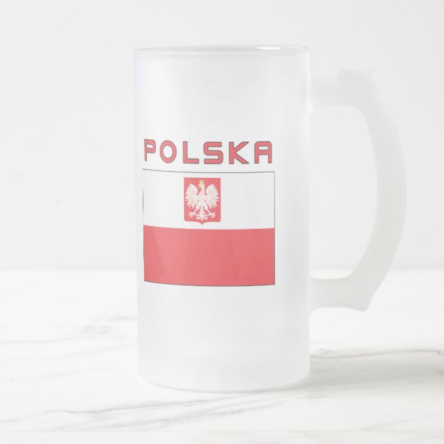 Polsk falkflagga med Polska Frostat Ölglas (Höger)