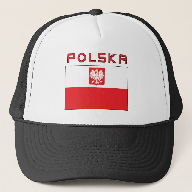 Polsk falkflagga med Polska Keps (Framsida)