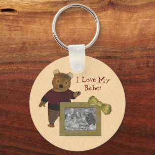 Polsk farmor Kärlek My Babci Bear Photo Nyckelring