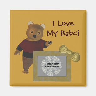 Polsk farmor Kärlek My Babci Cute Bear Magnet