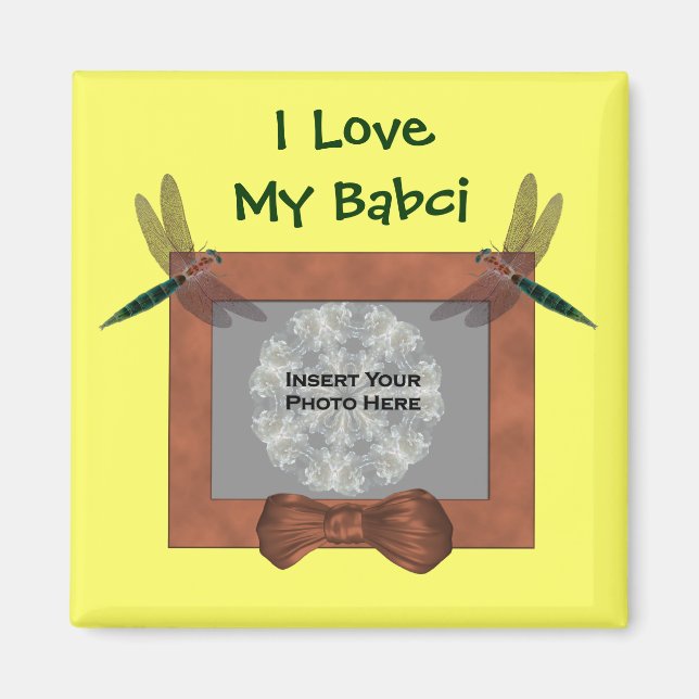 Polsk farmor Kärlek My Babci Dragonfly Photo Magnet (Framsidan)