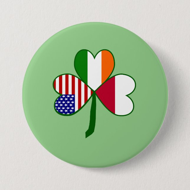 Polsk flagg Shamrock  Knapp (Framsida)