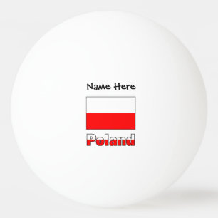 Polsk Flagga Black Personalization Pingisboll