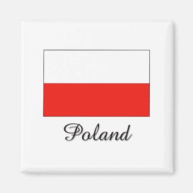 Polsk Flagga Design Magnet (Framsidan)