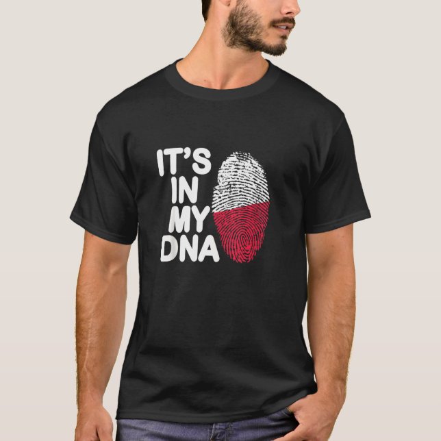 Polsk Flagga Det är i mitt DNA Polen polskt T Shirt (Framsida)