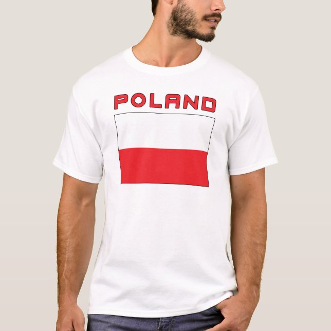 Polsk flagga med Polen T-shirt (Framsida)