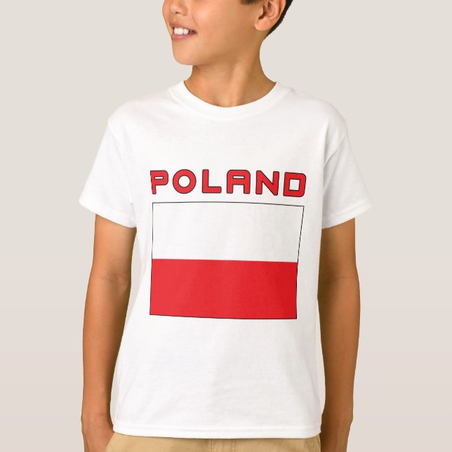 Polsk flagga med Polen Tee (Framsida)