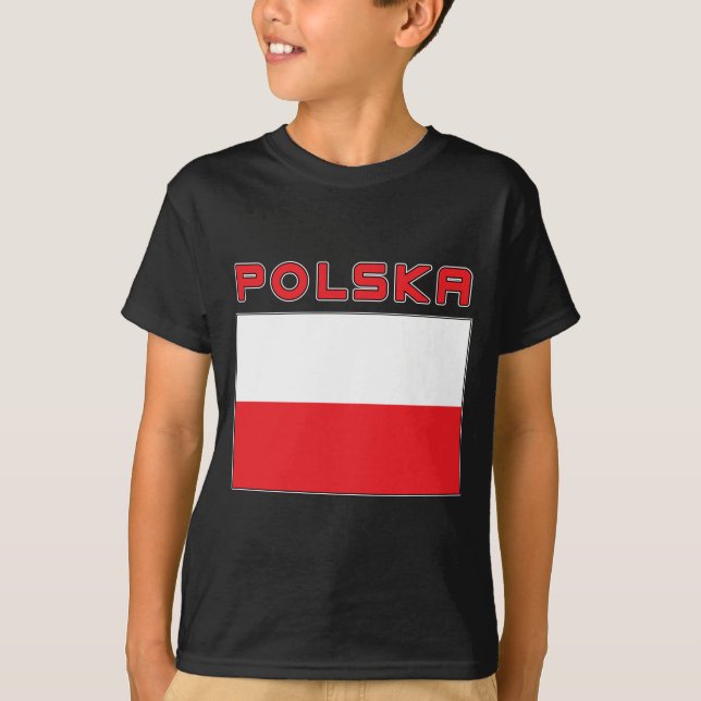 Polsk flagga med Polska T Shirt (Framsida)