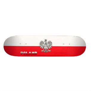 Polsk flagga mini skateboard bräda 18,5 cm