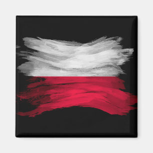 Polsk flagga-penseldrag, nationell flagga magnet