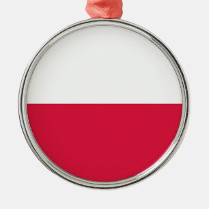 Polsk Flagga (Polen) keramiska prydnadsföremål Julgransprydnad Metall