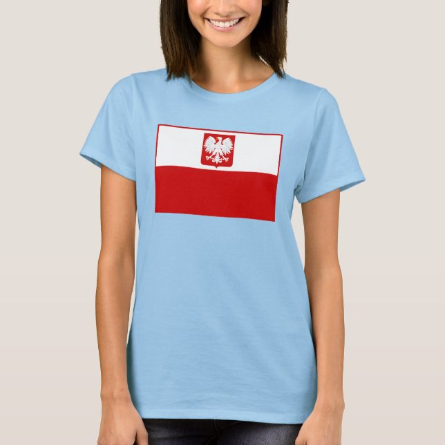 Polsk Flagga Tee Shirt (Framsida)