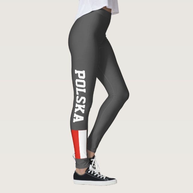 Polsk flaggadamasker för sportkonditionyoga leggings (Höger)