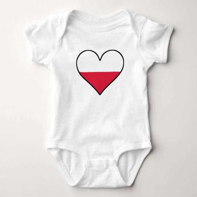 Polsk flaggahjärta tee shirt (Framsida)