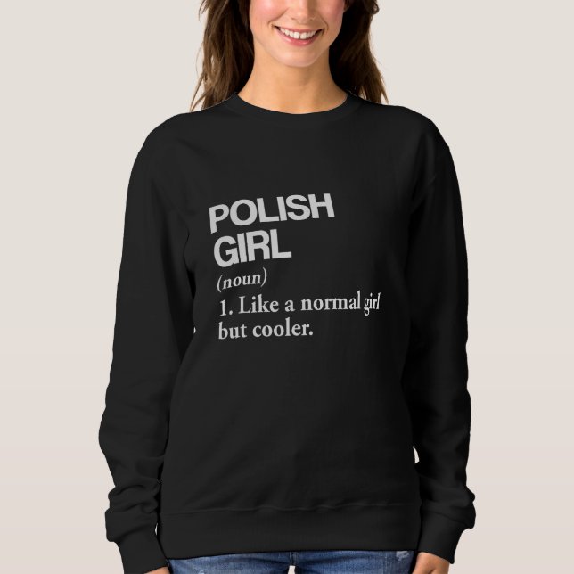 Polsk flickdefinition Polska Flagga Land-språk T Shirt (Framsida)