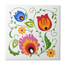 Polsk folkgrupp i gren kakelplatta