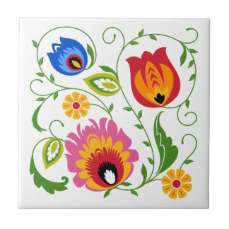 Polsk folkgrupp i gren kakelplatta