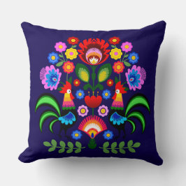 Polsk folkkonst - blommigt embroidery mönster kudde
