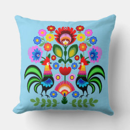 Polsk folkkonst - blommigt embroidery mönster kudde