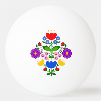 Polsk folkkonst - blommigt embroidery mönster pingisboll