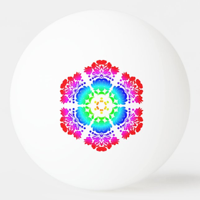 Polsk folkkonst - blommigt embroidery mönster pingisboll (Framsidan)