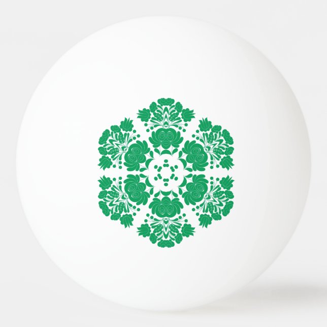 Polsk folkkonst - blommigt embroidery mönster pingisboll (Framsidan)