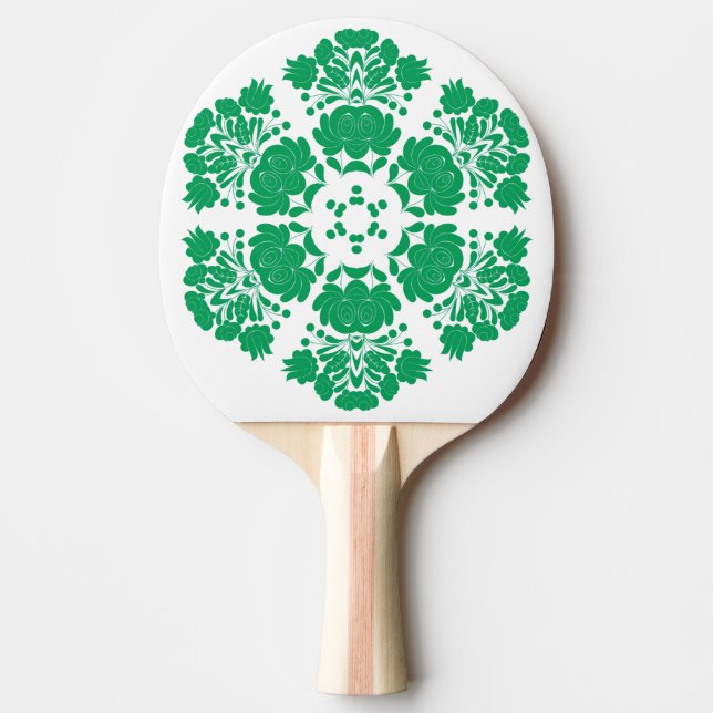 Polsk folkkonst - blommigt embroidery mönster pingisracket (Framsidan)