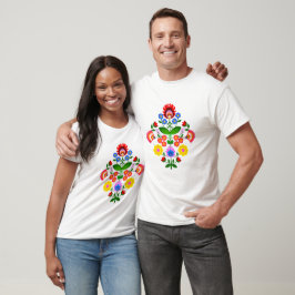 Polsk folkkonst - blommigt embroidery mönster t shirt