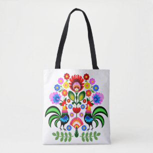 Polsk folkkonst - blommigt embroidery mönster tygkasse