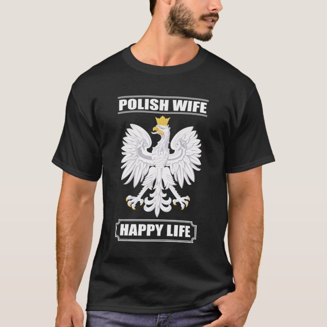 Polsk frun Lycklig Life - T-shirt Design (Framsida)