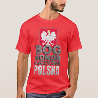 Polsk havre i Arm Polska GOD HONOR FATHERLAND T Shirt