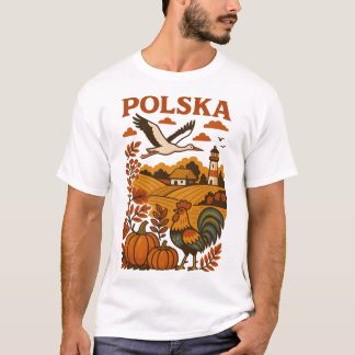 Polsk höstfolk landsbygd t shirt