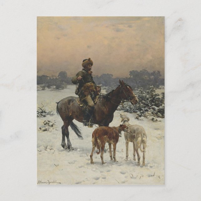 Polsk Hunter på Horseback Vykort (Framsida)