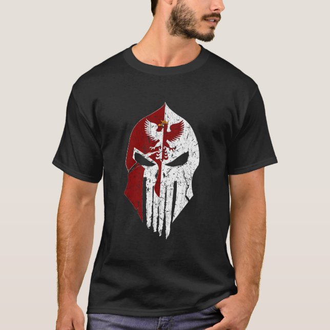 Polsk Hussar Husaria Warrior polsk Winged Hussar T Shirt (Framsida)