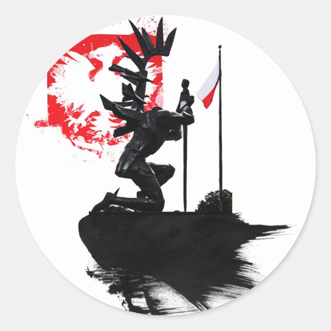 Polsk Hussar Runt Klistermärke (Framsida)