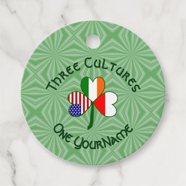 Polsk Irish Shamrock Flagga Personlig Gåvor Etiketter (Framsida)