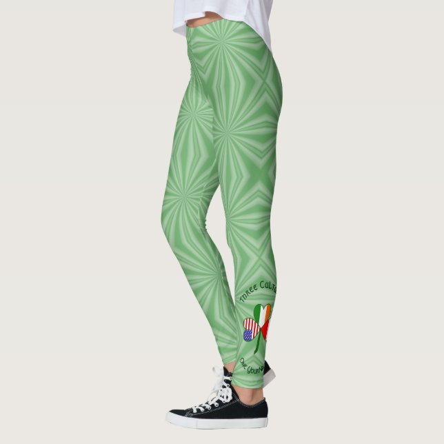 Polsk Irish Shamrock Flagga Personlig Leggings (Vänster)