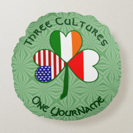 Polsk Irish Shamrock Flagga Personlig Rund Kudde