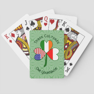Polsk irländsk amerikansk flaggor Shamrock Personl Casinokort
