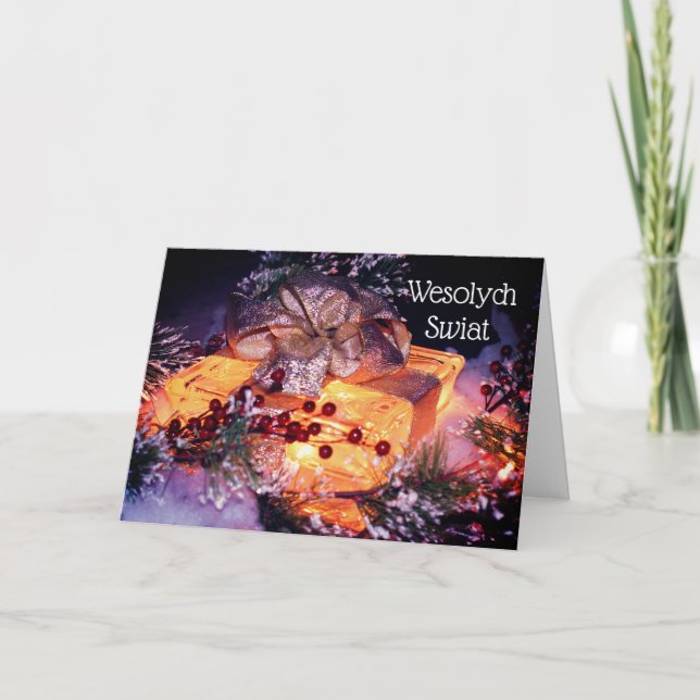 Polsk julgåva från Hälsning med Elegant Helgkort (Framsida)