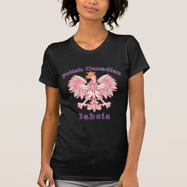 Polsk kanadensisk Eagle Babcia T Shirt (Framsida)